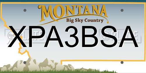 XPA3BSA Montana License Plate