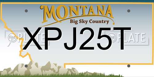 XPJ25T Montana License Plate