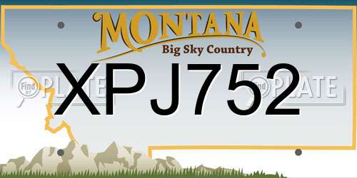 XPJ752 Montana License Plate