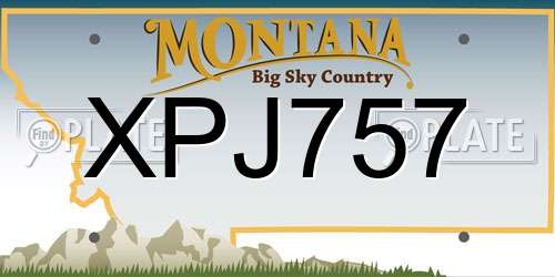 XPJ757 Montana License Plate
