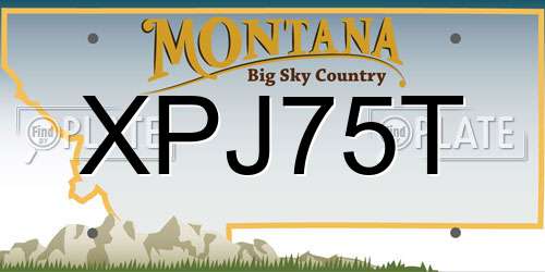 XPJ75T Montana License Plate
