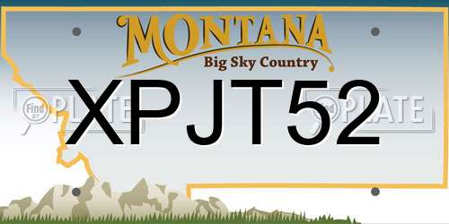 XPJT52 Montana License Plate