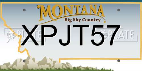 XPJT57 Montana License Plate