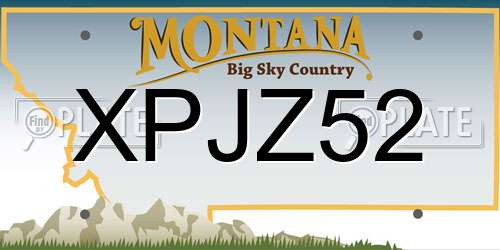 XPJZ52 Montana License Plate