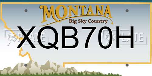 XQB70H Montana License Plate