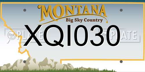 XQI030 Montana License Plate