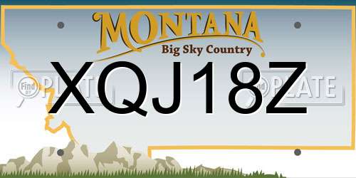 XQJ18Z Montana License Plate