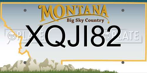 XQJI82 Montana License Plate