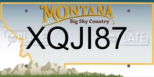 XQJI87 Montana License Plate