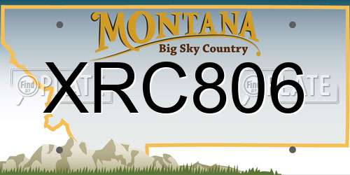 XRC806 Montana License Plate
