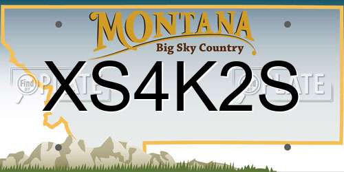 XS4K2S Montana License Plate