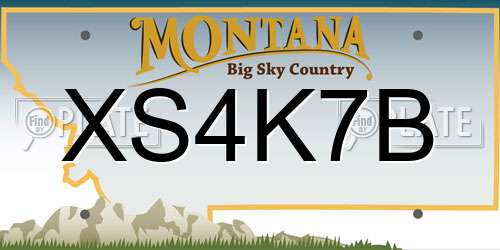 XS4K7B Montana License Plate
