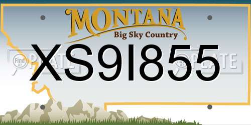 XS9I855 Montana License Plate