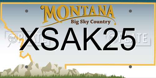 XSAK25 Montana License Plate