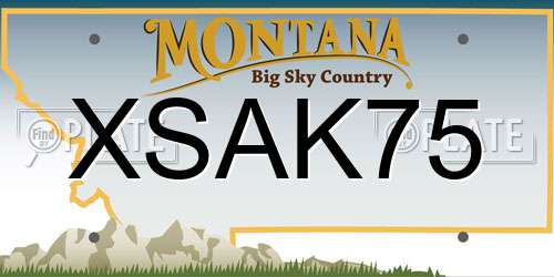 XSAK75 Montana License Plate