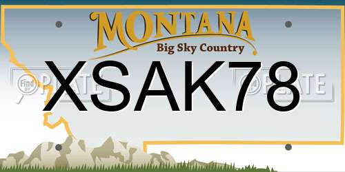 XSAK78 Montana License Plate