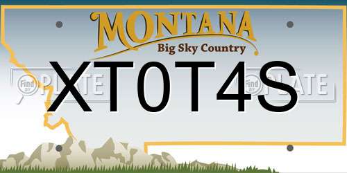 XT0T4S Montana License Plate