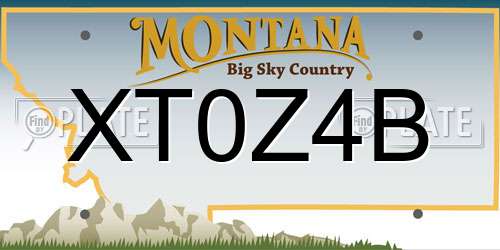 XT0Z4B Montana License Plate