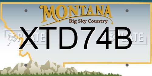 XTD74B Montana License Plate