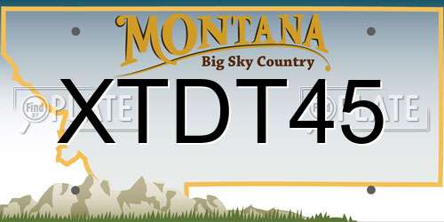 XTDT45 Montana License Plate