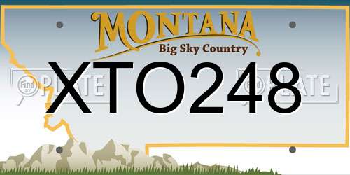XTO248 Montana License Plate