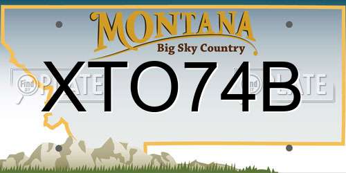 XTO74B Montana License Plate