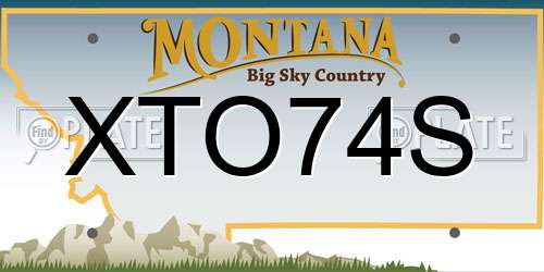 XTO74S Montana License Plate