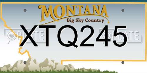 XTQ245 Montana License Plate