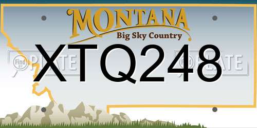 XTQ248 Montana License Plate