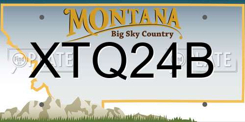 XTQ24B Montana License Plate