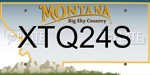 XTQ24S Montana License Plate