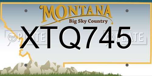 XTQ745 Montana License Plate