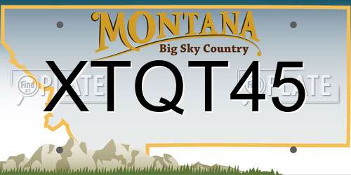 XTQT45 Montana License Plate