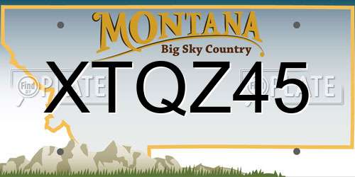 XTQZ45 Montana License Plate