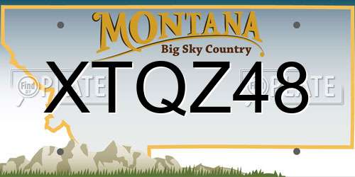 XTQZ48 Montana License Plate