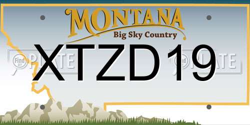 XTZD19 Montana License Plate