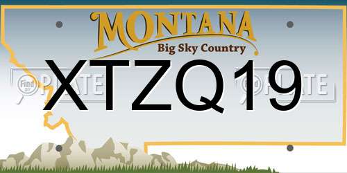XTZQ19 Montana License Plate