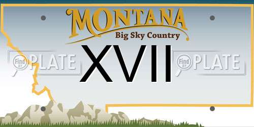 XVII Montana License Plate