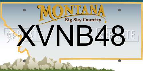 XVNB48 Montana License Plate