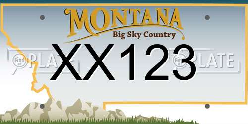 XX123 Montana License Plate