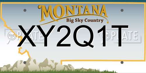 XY2Q1T Montana License Plate