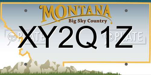 XY2Q1Z Montana License Plate