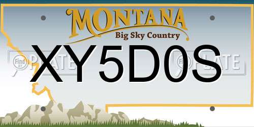 XY5D0S Montana License Plate