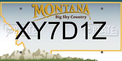 XY7D1Z Montana License Plate
