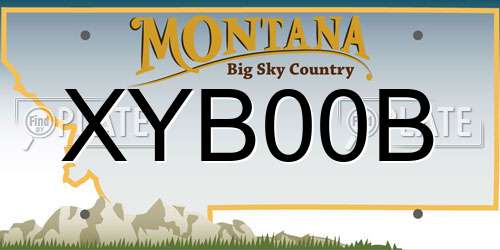 XYB00B Montana License Plate