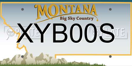 XYB00S Montana License Plate