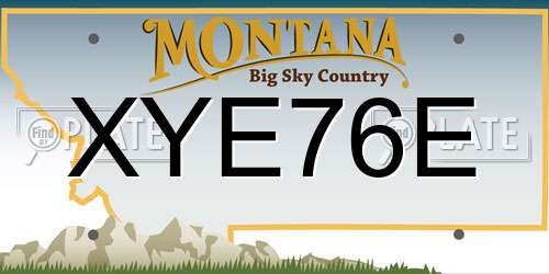 XYE76E Montana License Plate