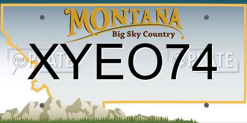 XYEO74 Montana License Plate