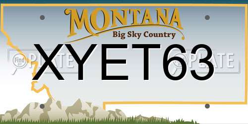 XYET63 Montana License Plate