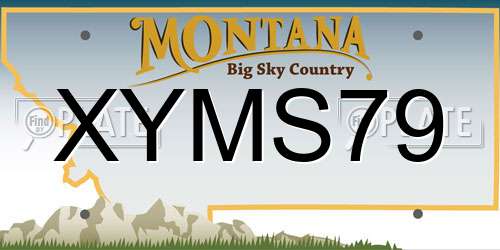 XYMS79 Montana License Plate